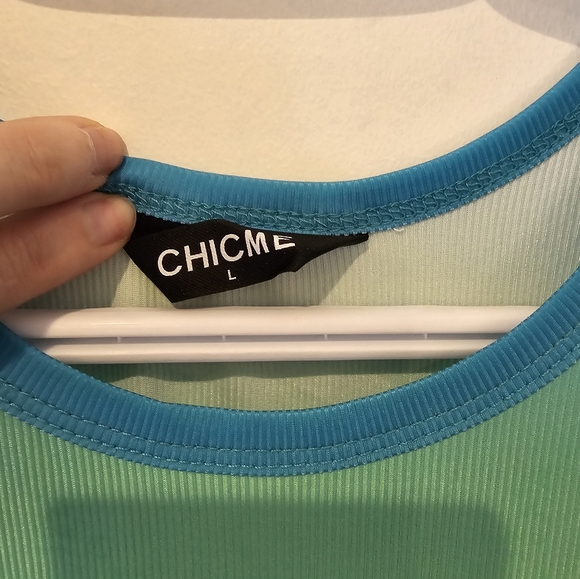 Chic Me ombre asymmetrical mini dress size L - Picture 2 of 6